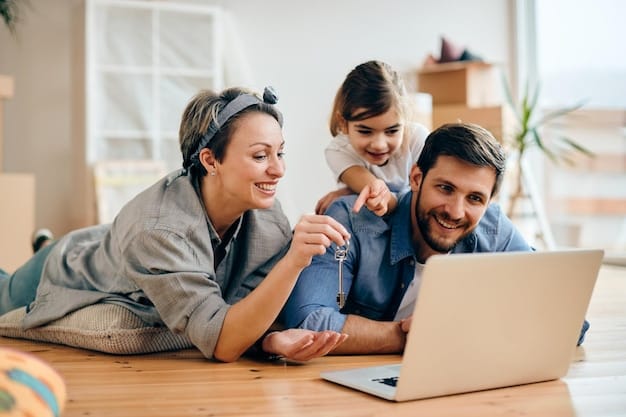Familia feliz celebrando